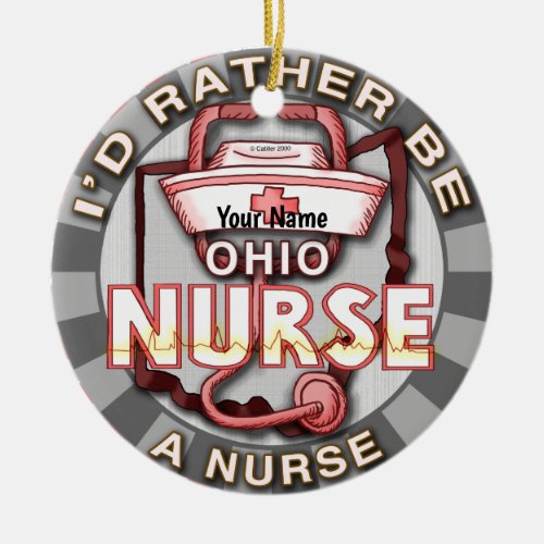 Ohio Nurse  custom name ornament