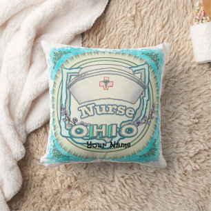 Ohio Nurse Throw Pillow