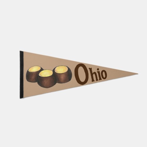 Ohio OH Buckeye Buck Eye Peanut Butter Candy Pennant Flag