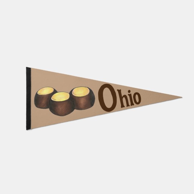 Ohio OH Buckeye Buck Eye Peanut Butter Candy Pennant Flag (Front)