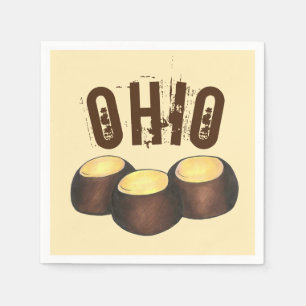Ohio OH Peanut Butter Buckeye Buck Eye Nut Candy Napkins
