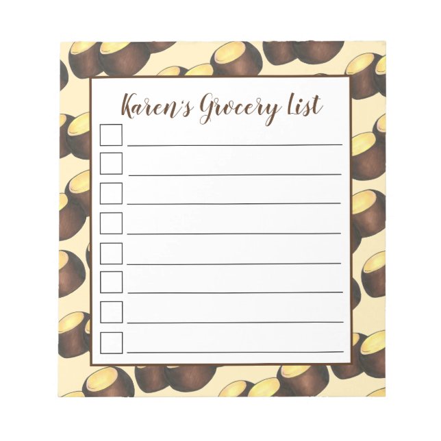 Ohio OH Peanut Butter Buckeye Buck Eye Nut Candy Notepad (Front)