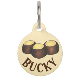 Ohio OH Peanut Butter Buckeye Buck Eye Nut Candy Pet ID Tag
