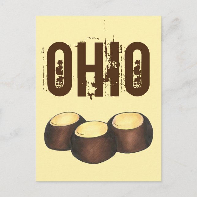 Ohio OH Peanut Butter Buckeye Buck Eye Nut Candy Postcard (Front)