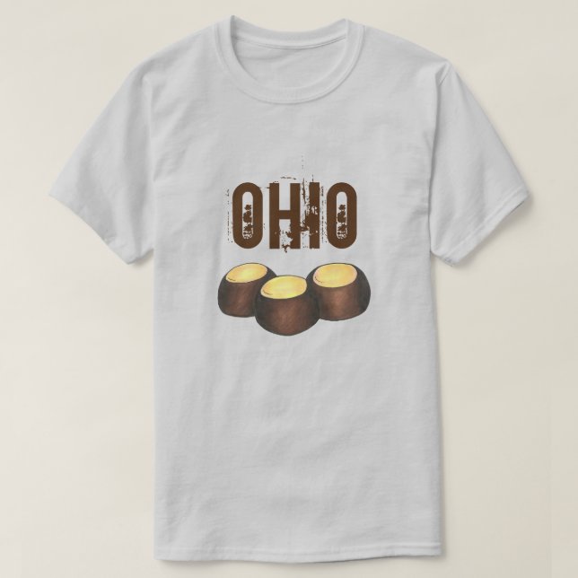 Ohio OH Peanut Butter Buckeye Buck Eye Nut Candy T-Shirt (Design Front)