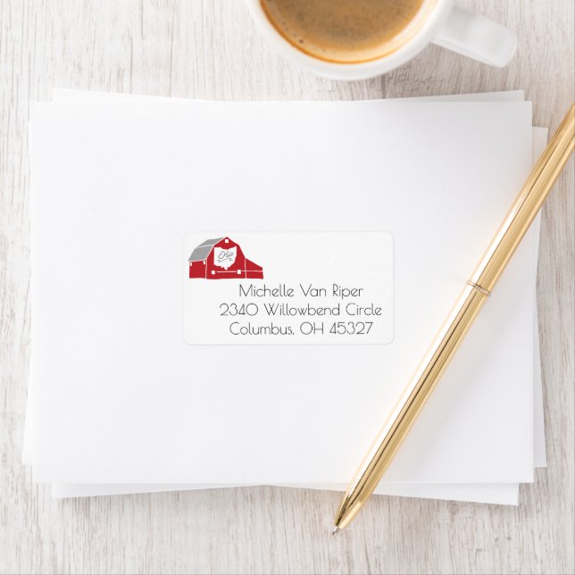 Ohio Red Barn Return Address Label (Insitu)