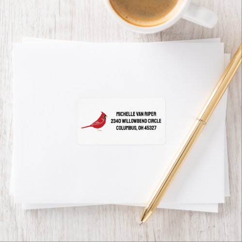 Ohio Red Cardinal Return Address Label