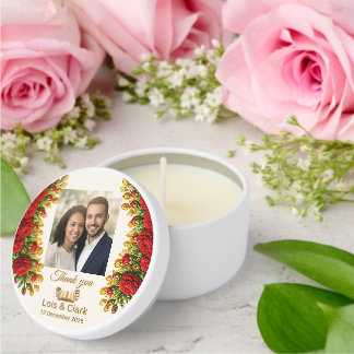 Ohio Red Carnation Wedding Favor Candle Mini Candle Favors