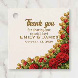 Ohio Red Carnation Wedding Favor Tag