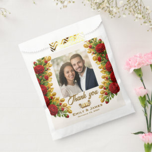 Ohio Red Carnation Wedding Seed Packet Favor Bag