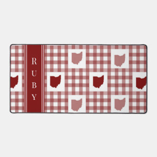 Ohio Red Gingham Desk Mat