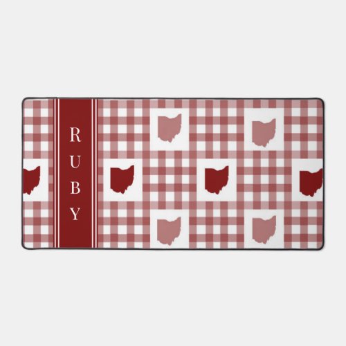 Ohio Red Gingham Desk Mat