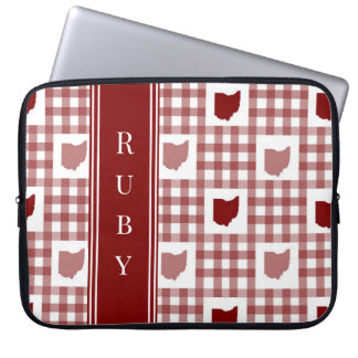 Ohio Red Gingham Laptop Sleeve
