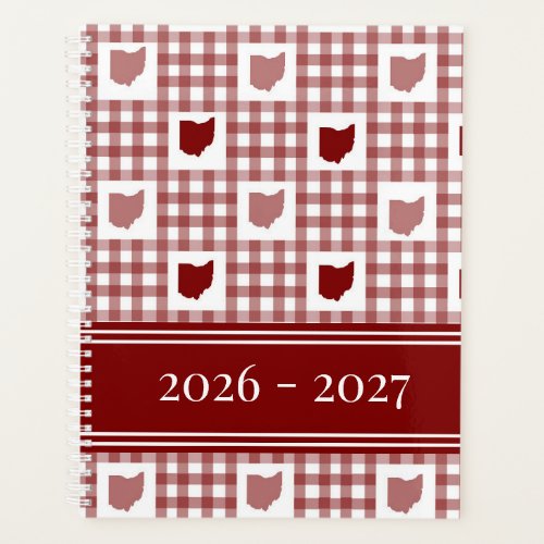 Ohio Red Gingham Planner
