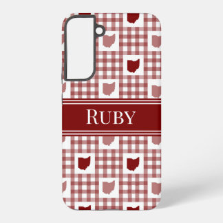 Ohio Red Gingham Samsung Galaxy S22+ Case