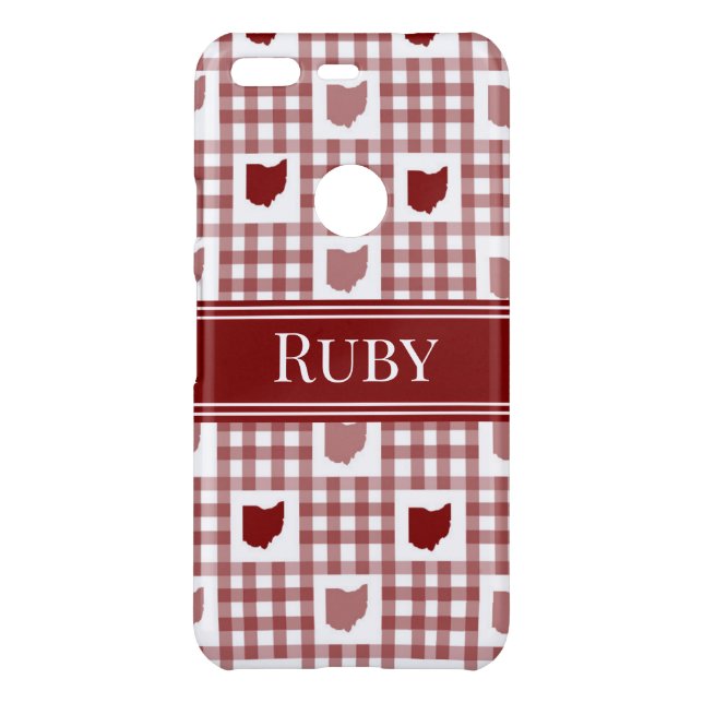 Ohio Red Gingham Uncommon Google Pixel Case (Back)