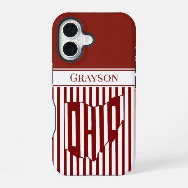 Ohio Red Stripe Iphone Case (Back)
