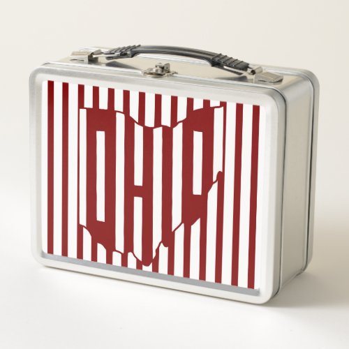 Ohio Red Stripe Metal Lunch Box