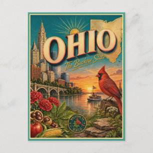 Ohio Retro Travel Souvenir Postcard