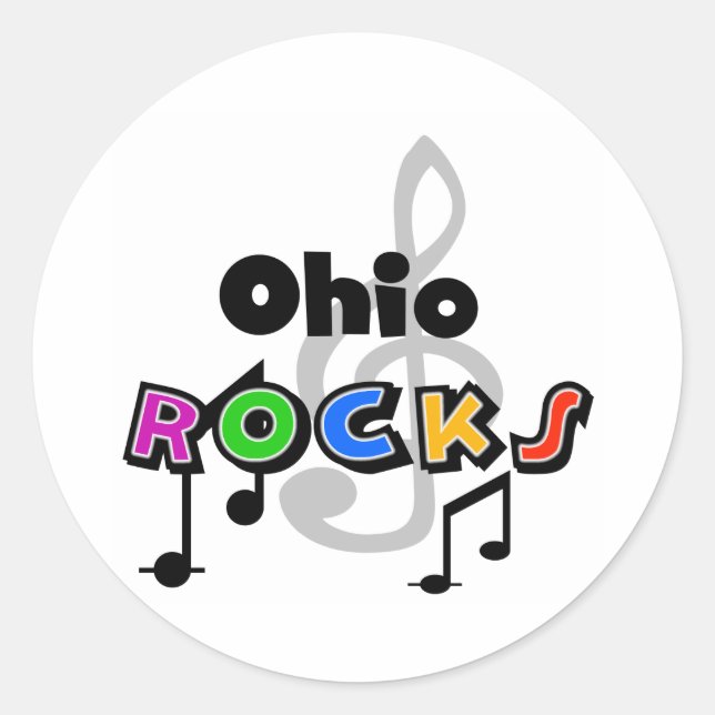 Ohio Rocks Classic Round Sticker (Front)