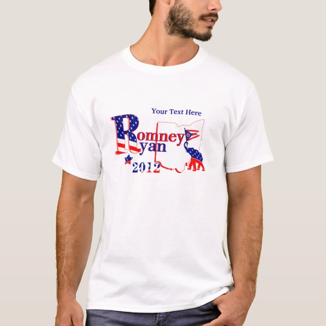 Ohio Romney and Ryan 2012 Tee Shirt Customize It! (Front)