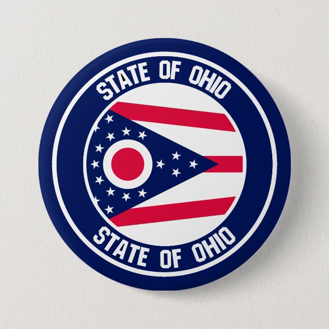 Ohio Round Emblem Button (Front)