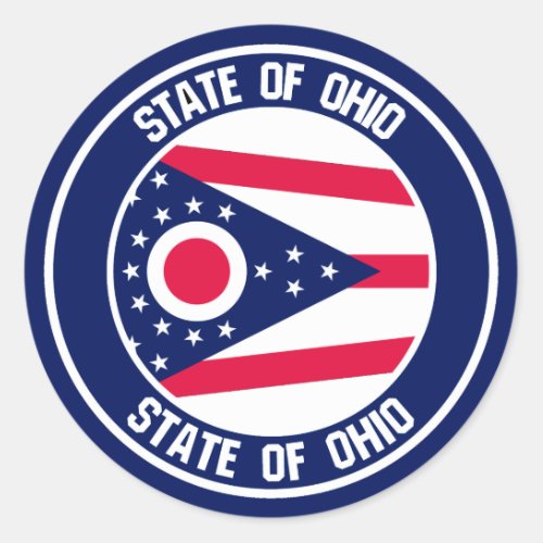 Ohio Round Emblem Classic Round Sticker