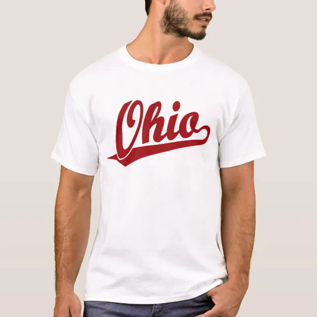 Ohio script logo in red T-Shirt | Zazzle