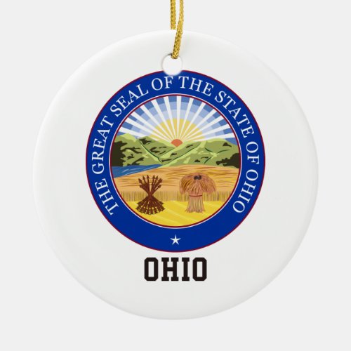 Ohio Seal Ceramic Ornament