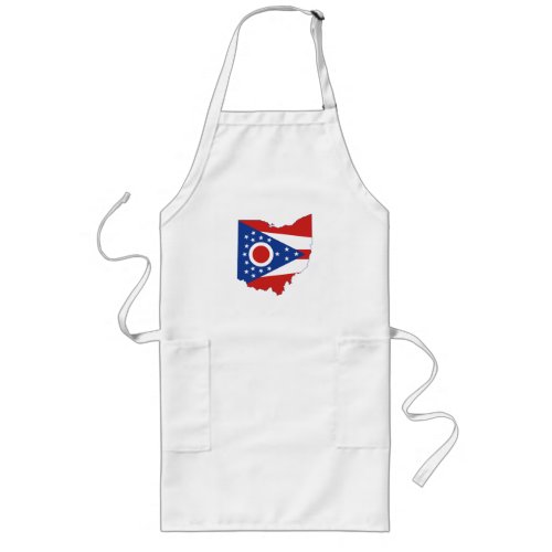 Ohio Shaped Buckeye State Flag Ohioan Long Apron