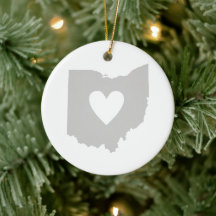 Ohio Shaped Grey Heart Buckeye Love Gray Ohioan