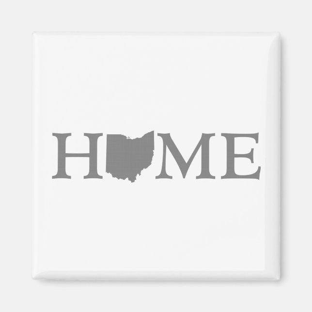Ohio Shaped Letter Buckeye Home Ohioan Word Art Magnet (Front)