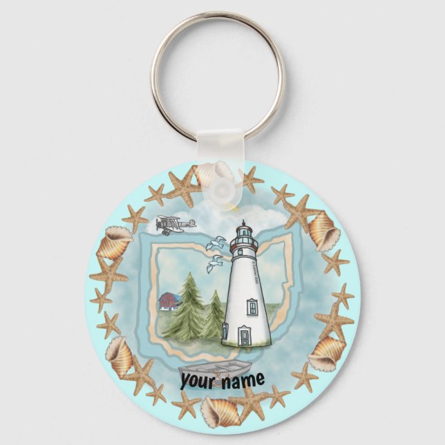 Ohio Shells Lighthouse  keychain (Front)