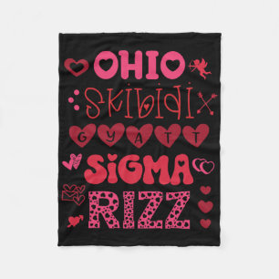 Ohio Skibidi Gyatt Sigma Rizz Valentines Day Meme Fleece Blanket