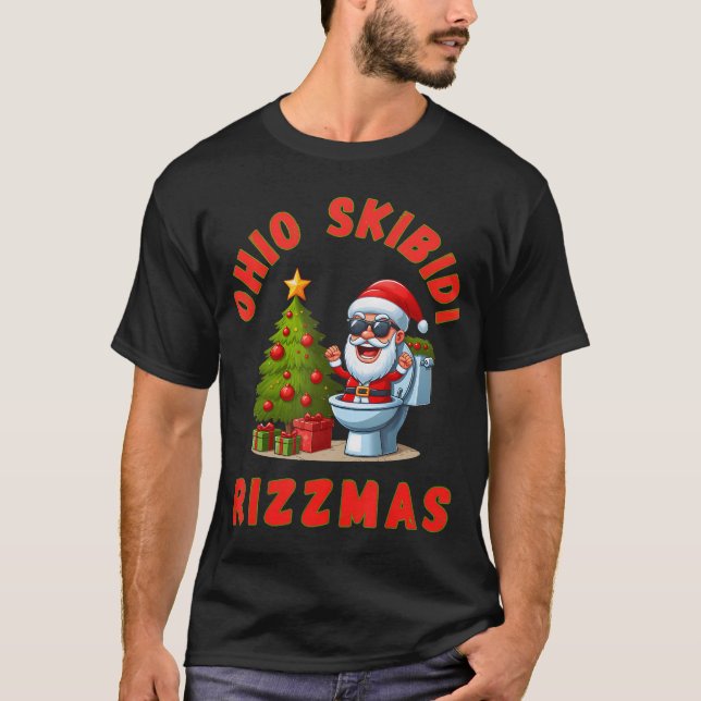 Ohio Skibidi Rizzmas Christmas Rizz Santa Claus T-Shirt (Front)