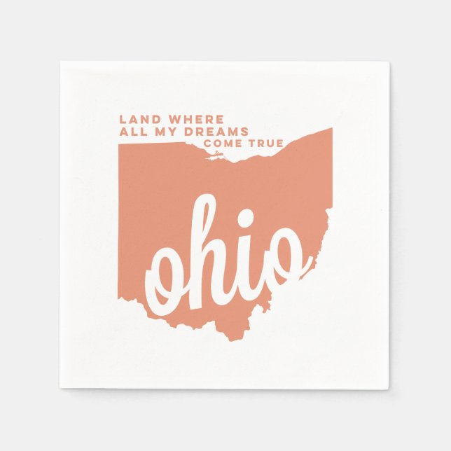 ohio | song lyrics | peach paper napkins (Front)