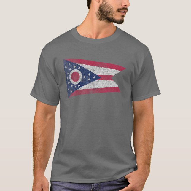 Ohio Souvenir State Flag Travel Home Pride Roots G T-Shirt (Front)