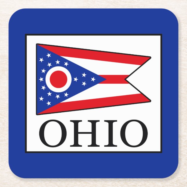 Ohio Square Paper Coaster (Front)