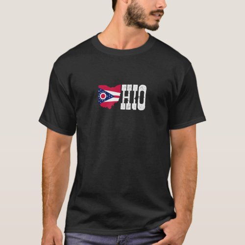Ohio State And Ohio Flag With Pride For Ohio T_Shirt
