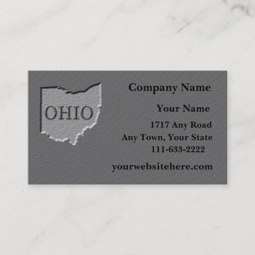Ohio State Business card  carved stone look