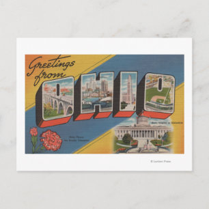 Ohio (State Capital/Flower) - Large Letter Scene Postcard