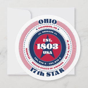 Ohio State Circular Typography Flat Card