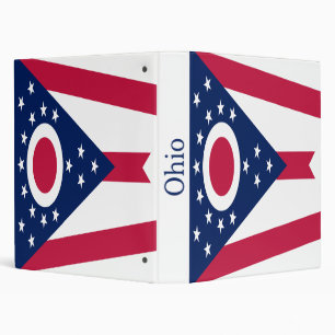 Ohio State Flag 3 Ring Binder