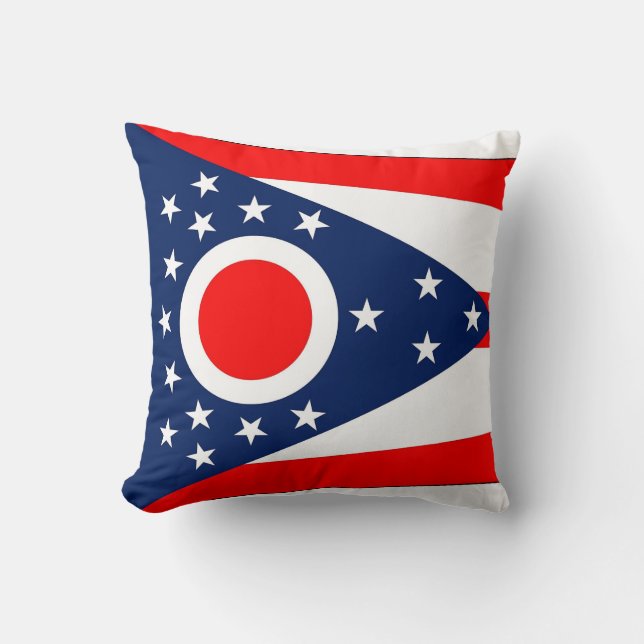 Ohio State Flag American MoJo Pillow (Front)