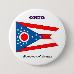 Ohio state flag and slogan button