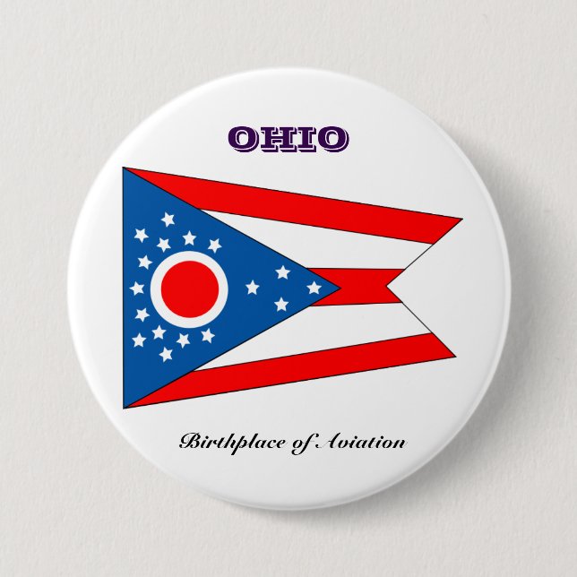 Ohio state flag and slogan button (Front)