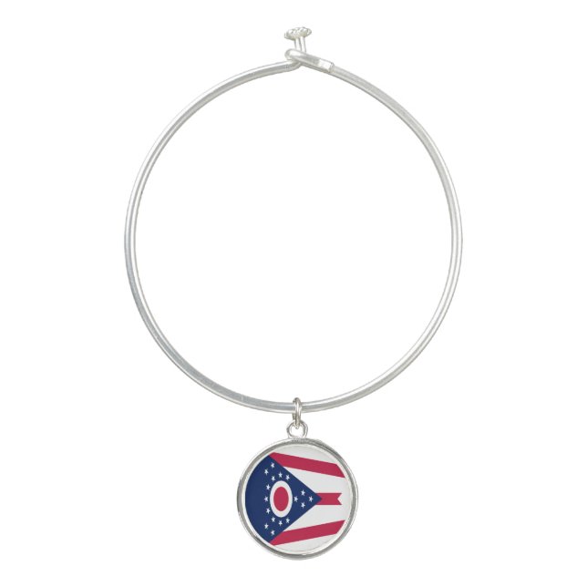 Ohio State Flag Bangle Bracelet (Front)