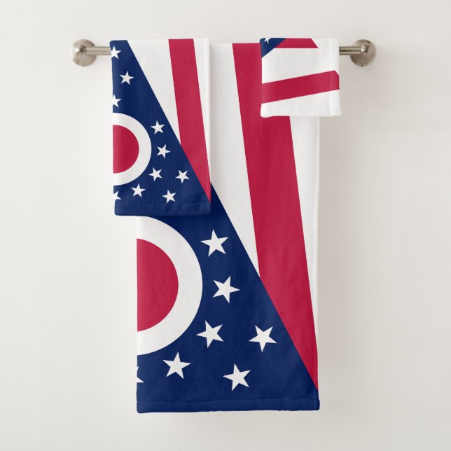 Ohio State Flag Bath Towel Set (Insitu)