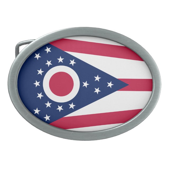 Ohio State Flag Belt Buckle (Front)