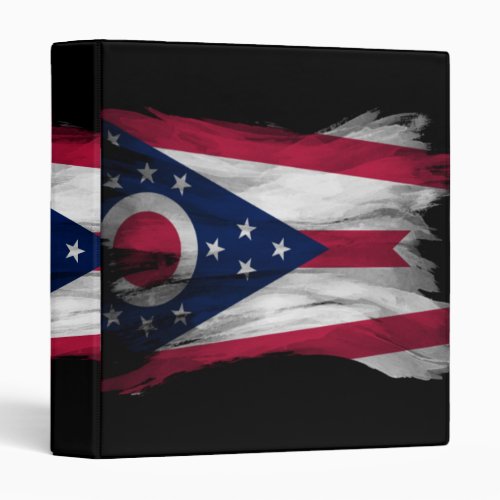 Ohio state flag brush stroke Ohio flag background 3 Ring Binder